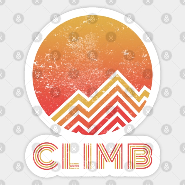 Retro Climb - Rock Climbing Sticker by TheWanderingFools